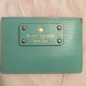 Kate space card case in mint green
